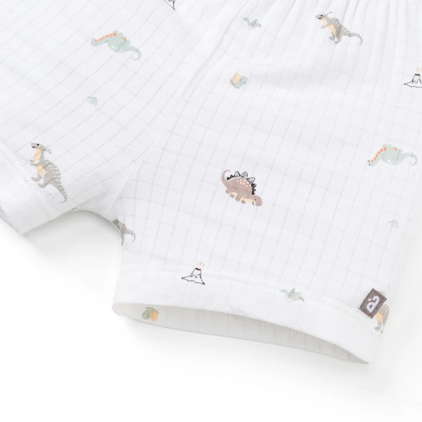 Set 2 bộ rayon chống muỗi ngắn Animo VD1025032 (0-24M, Trắng-xám nâu,NN06)