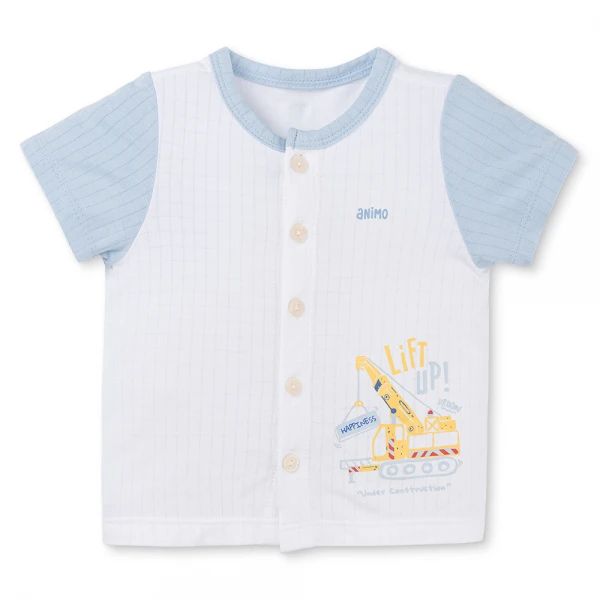 Set 2 bộ rayon chống muỗi ngắn Animo VD1025030 (0-24M, Trắng-xám xanh ,NN06)