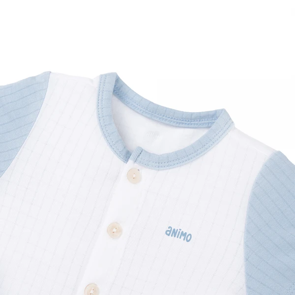 Set 2 bộ rayon chống muỗi ngắn Animo VD1025030 (0-24M, Trắng-xám xanh ,NN06)