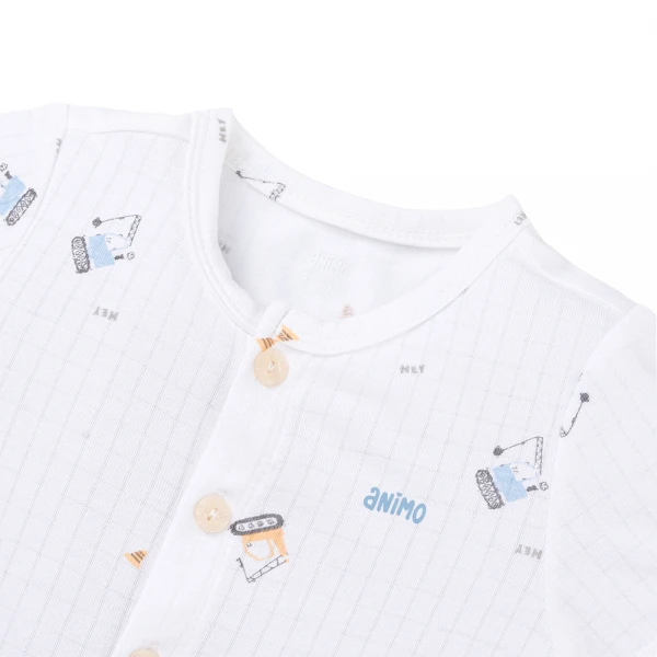 Set 2 bộ rayon chống muỗi ngắn Animo VD1025030 (0-24M, Trắng-xám xanh ,NN06)