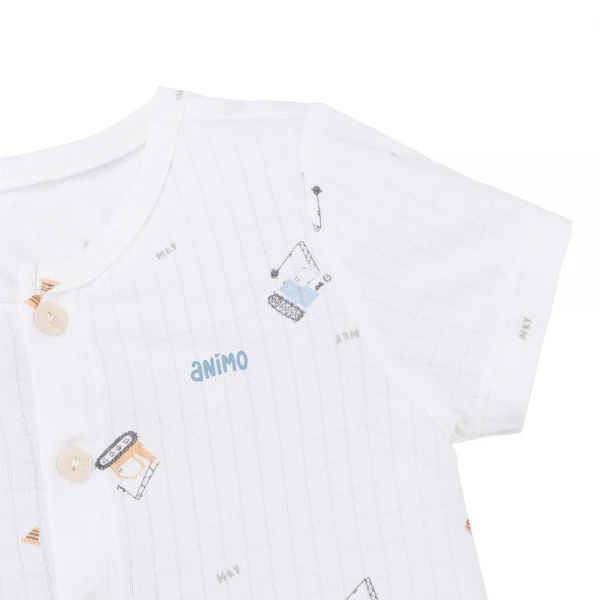 Set 2 bộ rayon chống muỗi ngắn Animo VD1025030 (0-24M, Trắng-xám xanh ,NN06)