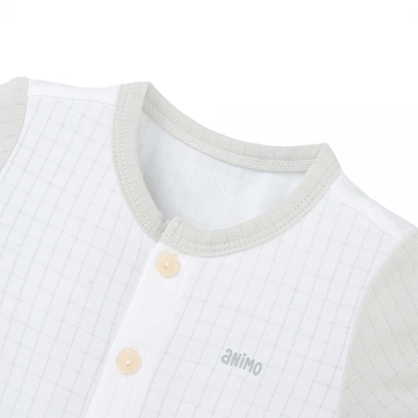 Set 2 bộ rayon chống muỗi ngắn Animo VD1025029 (0-24M, Trắng-xám, NN06)