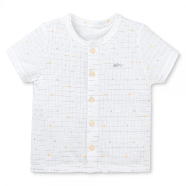 Set 2 bộ rayon chống muỗi ngắn Animo VD1025029 (0-24M, Trắng-xám, NN06)