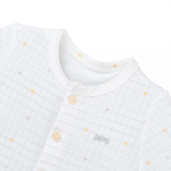 Set 2 bộ rayon chống muỗi ngắn Animo VD1025029 (0-24M, Trắng-xám, NN06)