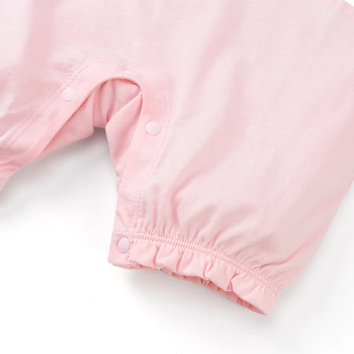 Bodysuit bé gái đùi Animo VD1125027 (0-12M, Trắng - hồng, NN01)