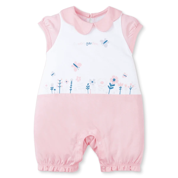 Bodysuit bé gái đùi Animo VD1125027 (0-12M, Trắng - hồng, NN01)