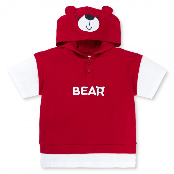 Bộ bé trai ngắn nón có tai Animo HN1125002 (1-6Y,Đỏ-xám, DD01)