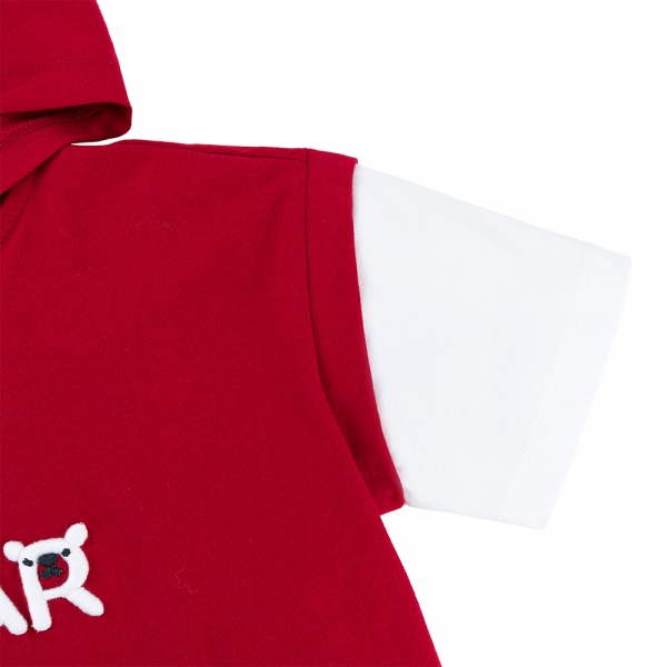 Bộ bé trai ngắn nón có tai Animo HN1125002 (1-6Y,Đỏ-xám, DD01)