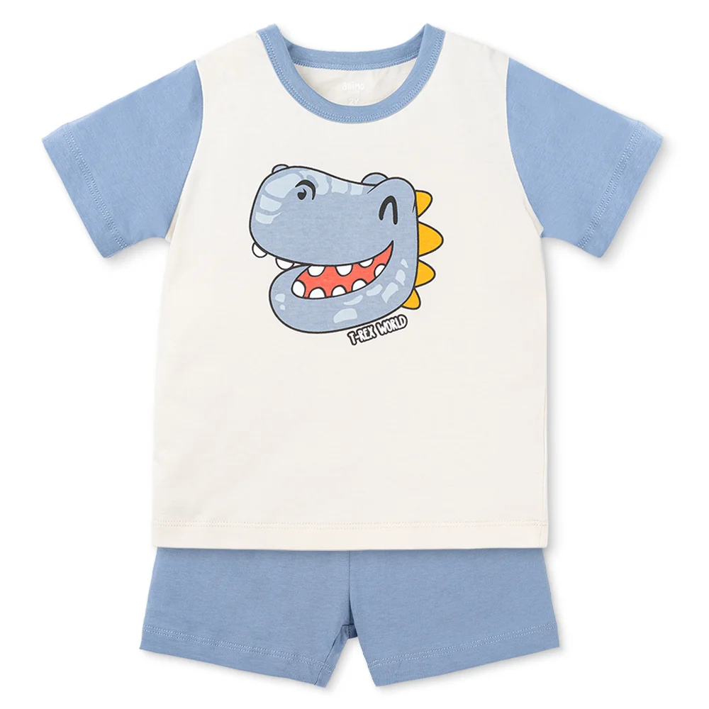 Bộ bé trai ngắn Animo Easy HN0126029 (1-4Y, Kem-dương)