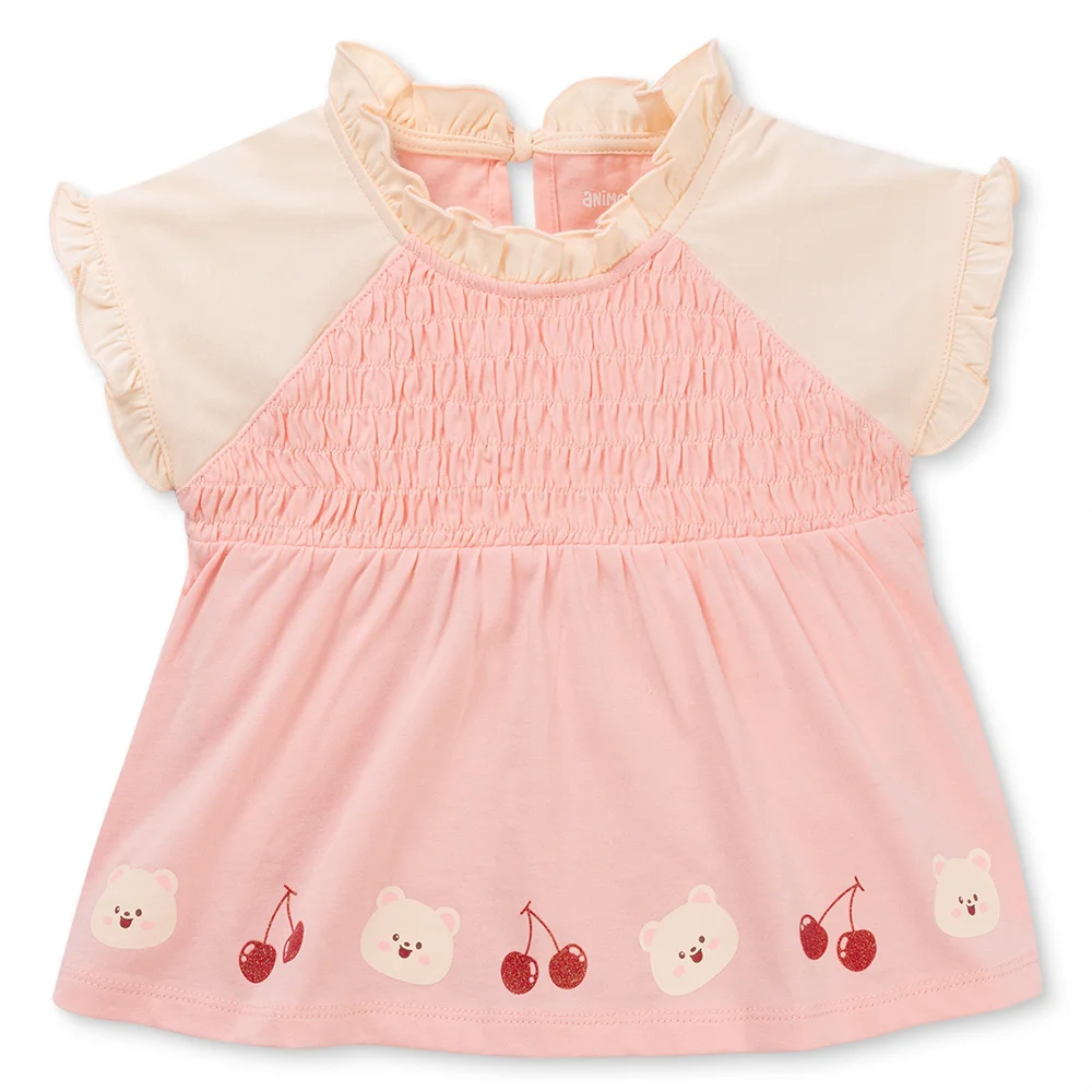 Bộ bé gái nhún ngực Animo LU1125044 (1-6Y,Hồng-kem,TT01)