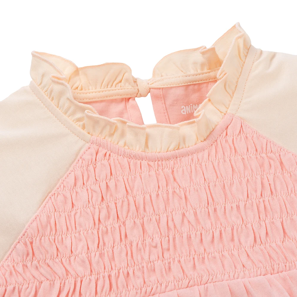 Bộ bé gái nhún ngực Animo LU1125044 (1-6Y,Hồng-kem,TT01)