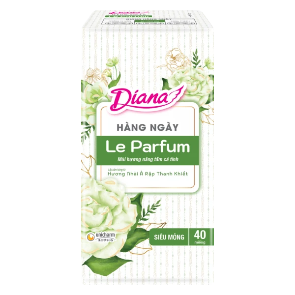 Băng vệ sinh Diana hằng ngày Le Parfum hương nhài Ả Rập thanh khiết (40 miếng)