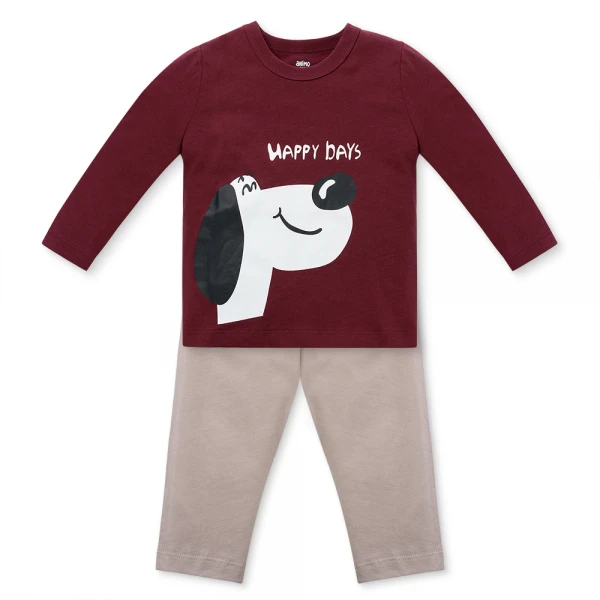 Bộ bé trai dài Animo Easy HN1125078 (1-4 Y, Tía-xám)