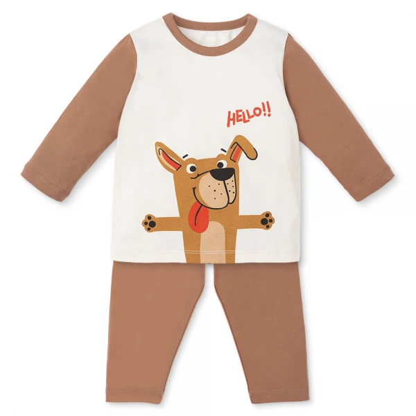 Bộ bé trai dài Animo Easy HN1125080 (1-4Y, Kem-nâu)