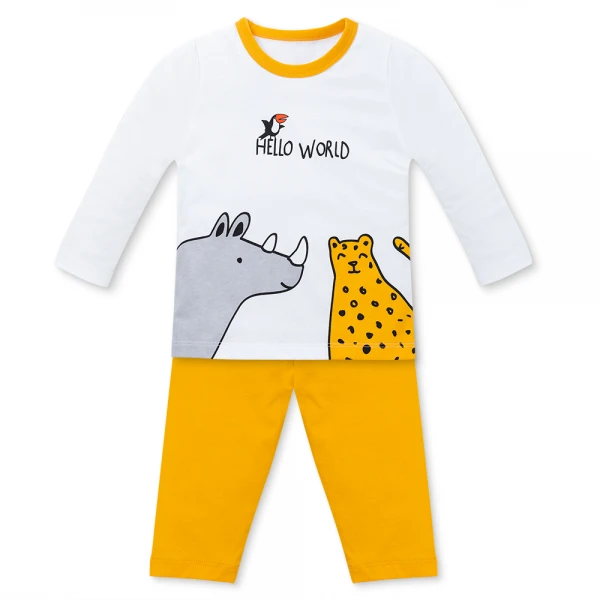 Bộ bé trai dài Animo Easy HN1125081 (1-4Y, Trắng-vàng)