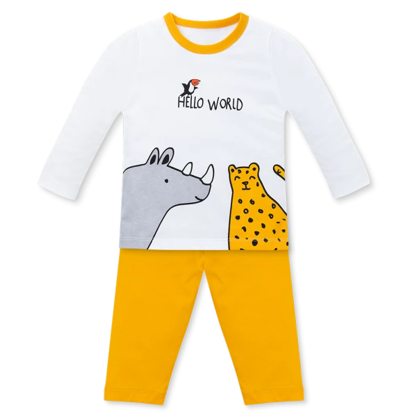 Bộ bé trai dài Animo Easy HN1125081 (1-4Y, Trắng-vàng)