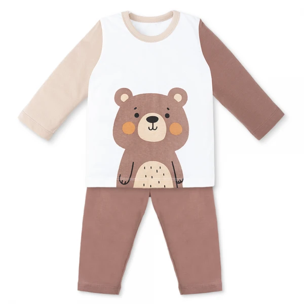Bộ bé trai dài Animo Easy HN1225059 (1-4Y, Trắng-nâu)