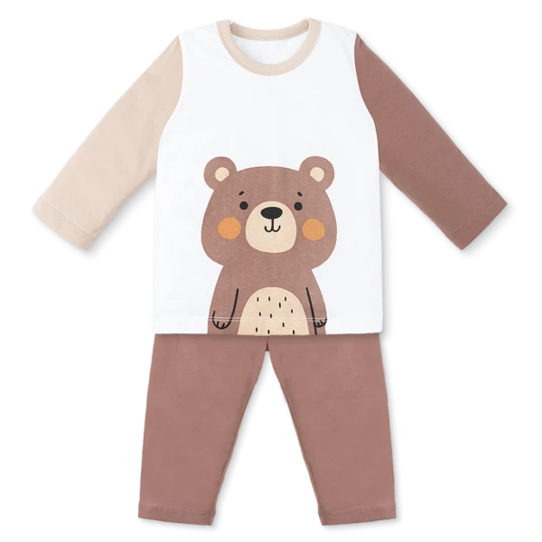 Bộ bé trai dài Animo Easy HN1225059 (1-4Y, Trắng-nâu)