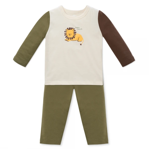 Bộ bé trai dài Animo Easy HN1225063 (1-4Y, Kem-rêu)