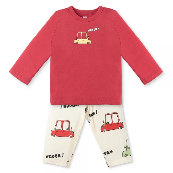 Bộ bé trai dài Animo Easy HN0126025 (1-4Y, Đỏ-kem)