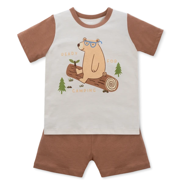 Bộ bé trai ngắn Animo Easy HN0126031 (1-4Y, Kem-nâu)