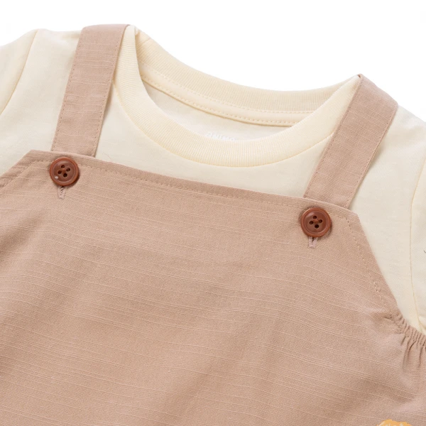 Bộ yếm váy bé gái Animo TX1125053 (1-4Y, Kem-be, TT02)