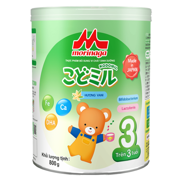 Morinaga số 3 Hương vani (Kodomil), trên 3 tuổi, 800g
