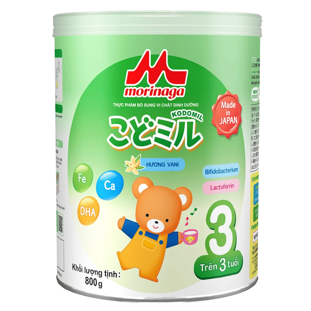 Combo 3 Morinaga số 3 Hương vani (Kodomil), trên 3 tuổi, 800g