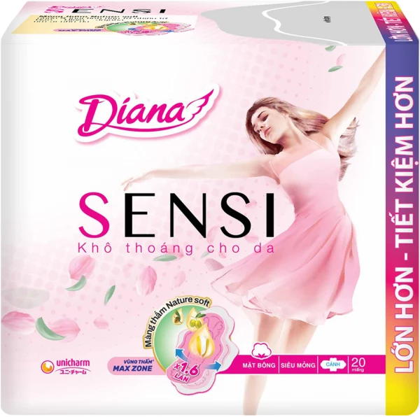 Băng vệ sinh Diana Sensi siêu mỏng cánh (20 miếng)