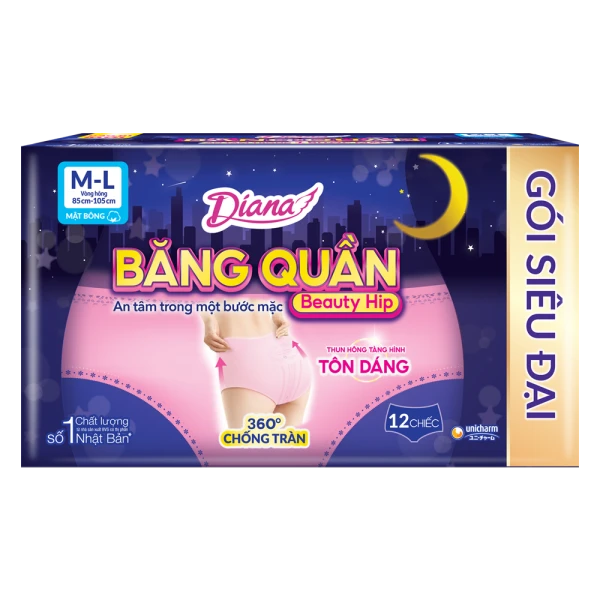 Băng vệ sinh Quần Diana Sensi Beauty Hip M/L (12 miếng)