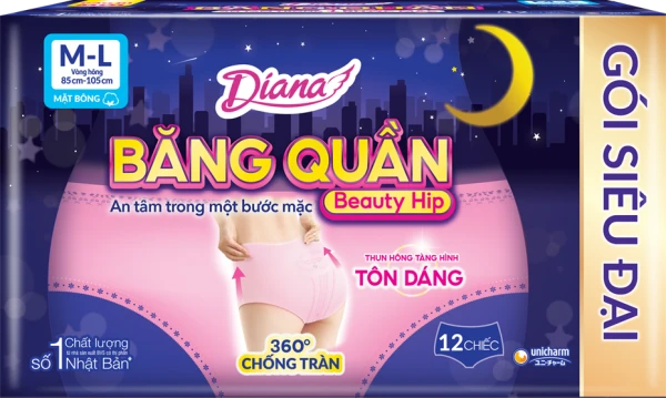 Băng vệ sinh Quần Diana Sensi Beauty Hip M/L (12 miếng)