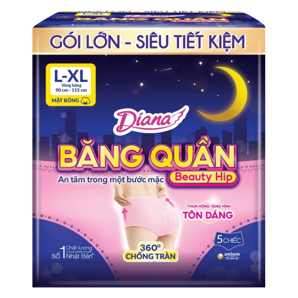 Băng vệ sinh Quần Diana Sensi Beauty Hip L/XL (5 miếng)
