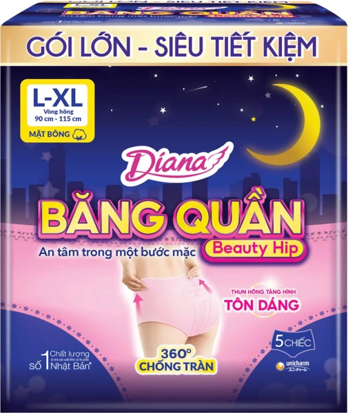 Băng vệ sinh Quần Diana Sensi Beauty Hip L/XL (5 miếng)