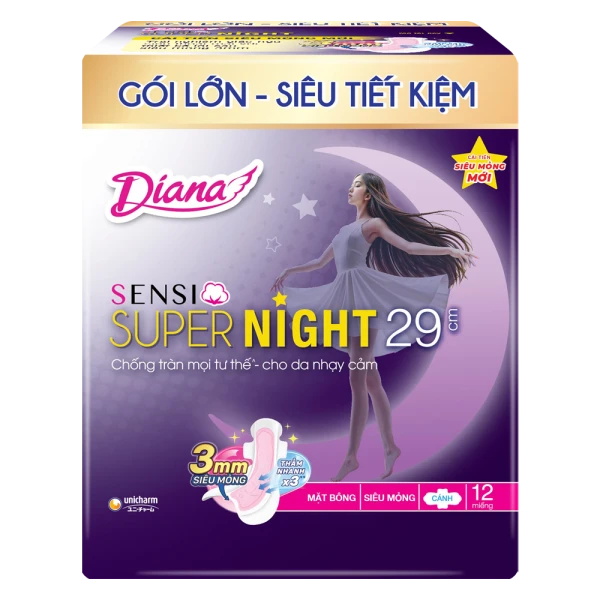 Băng vệ sinh ban đêm Sensi Supernight 29cm (12 miếng)