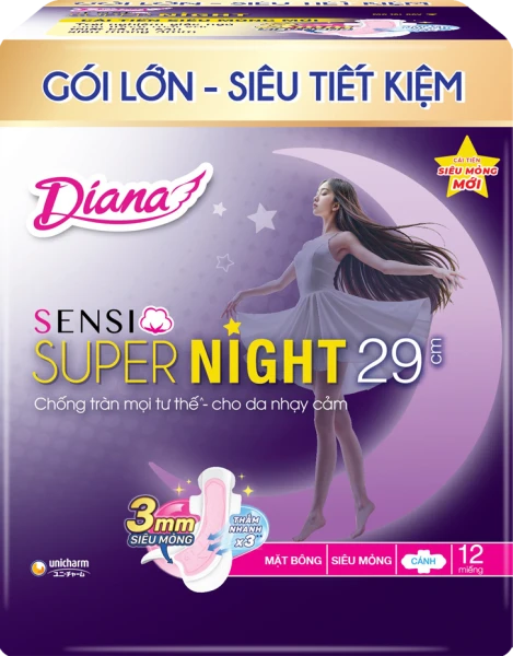 Băng vệ sinh ban đêm Sensi Supernight 29cm (12 miếng)