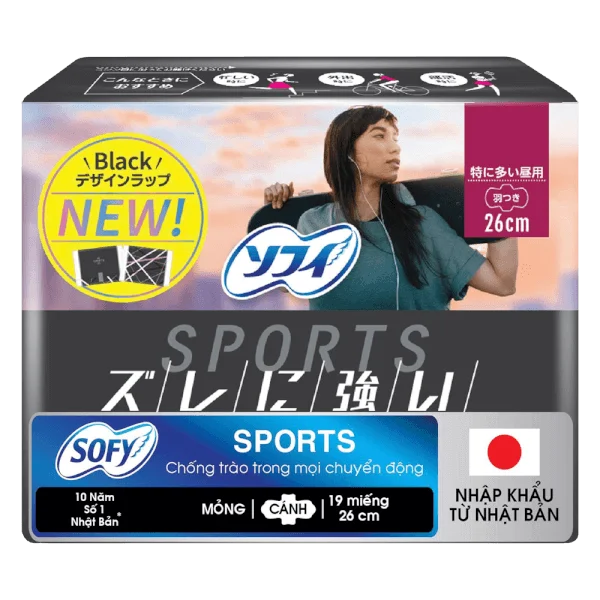 Băng Vệ Sinh Sofy Sports cánh 26cm (19 miếng)