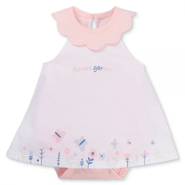 Bodysuit bé gái tam giác Animo VD1125029 (0-9M, Trắng - hồng, NN01)