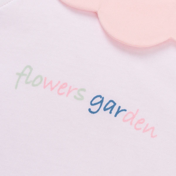 Bodysuit bé gái tam giác Animo VD1125029 (0-9M, Trắng - hồng, NN01)