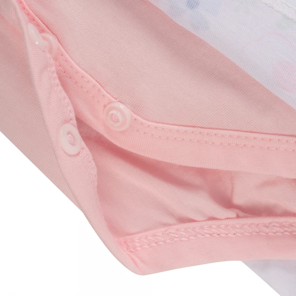 Bodysuit bé gái tam giác Animo VD1125029 (0-9M, Trắng - hồng, NN01)