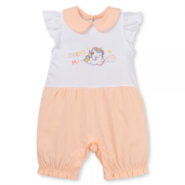 Bodysuit bé gái tam giác Animo VD1025026 (0-12M, Trắng - cam, NN01)