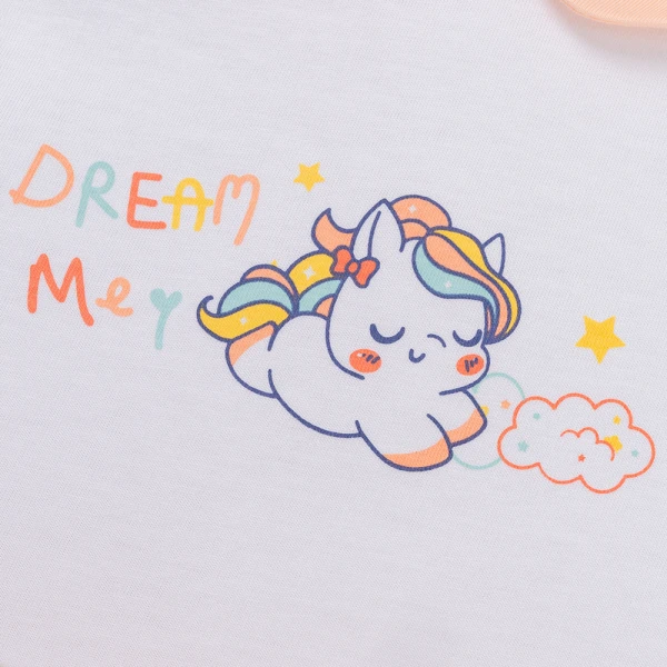 Bodysuit bé gái tam giác Animo VD1025026 (0-12M, Trắng - cam, NN01)