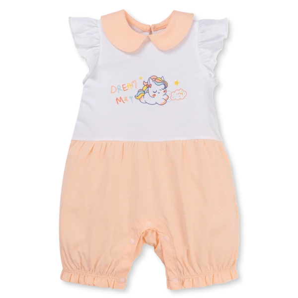 Bodysuit bé gái tam giác Animo VD1025026 (0-12M, Trắng - cam, NN01)