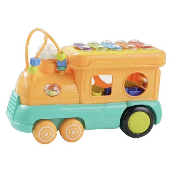 Đồ chơi tàu hỏa âm nhạc và thả khối vui vẻ LH16881731 C509 (Cam)