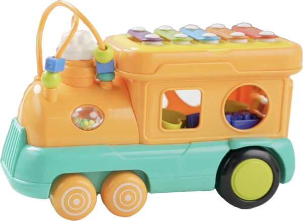 Đồ chơi tàu hỏa âm nhạc và thả khối vui vẻ LH16881731 C509 (Cam)