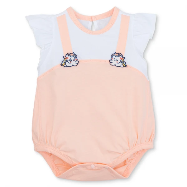 Bodysuit bé gái tam giác Animo VD1025027 (0-9M, Cam - trắng, NN01)