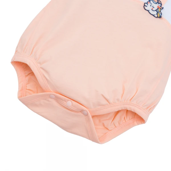 Bodysuit bé gái tam giác Animo VD1025027 (0-9M, Cam - trắng, NN01)