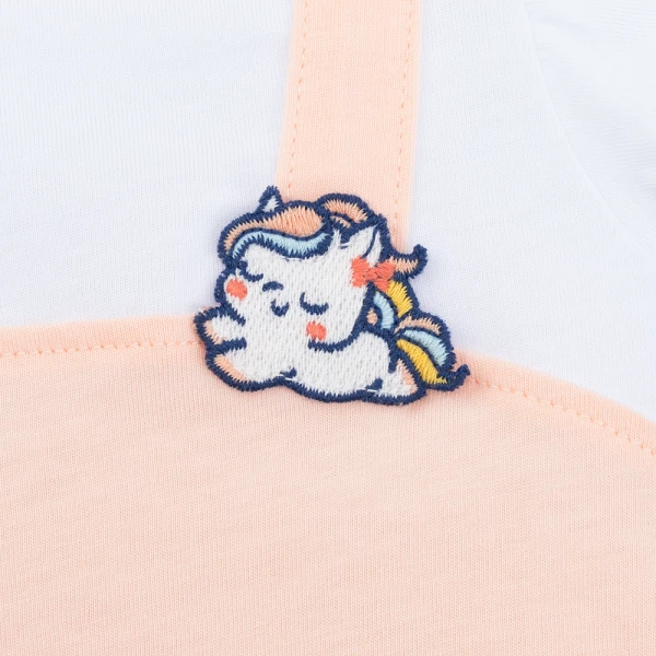 Bodysuit bé gái tam giác Animo VD1025027 (0-9M, Cam - trắng, NN01)