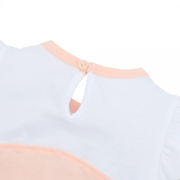 Bodysuit bé gái tam giác Animo VD1025027 (0-9M, Cam - trắng, NN01)