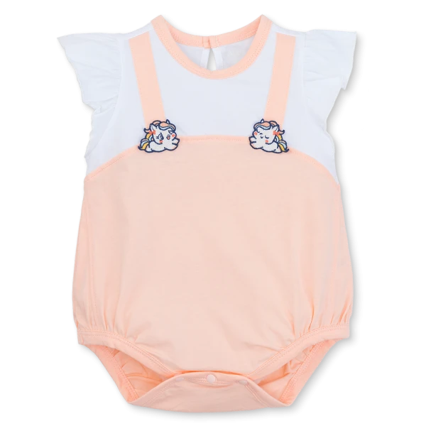 Bodysuit bé gái tam giác Animo VD1025027 (0-9M, Cam - trắng, NN01)