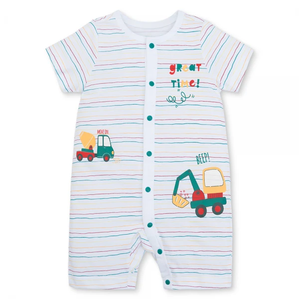Bodysuit bé trai đùi Animo VD1125026 (0-12M, Trắng sọc ngang, TT10)